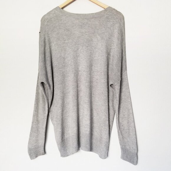 Kut‎ From The Kloth Gray Star Pullover V Neck Sweater S Cashmere Blend Jumper - Picture 3 of 14